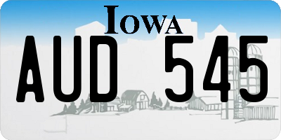 IA license plate AUD545