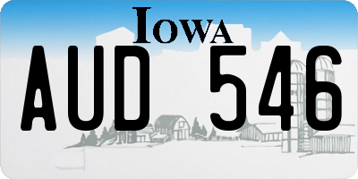 IA license plate AUD546