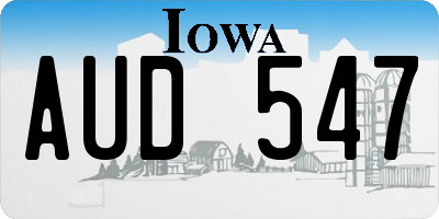 IA license plate AUD547
