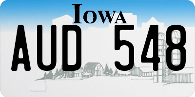 IA license plate AUD548