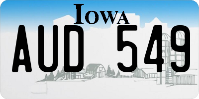 IA license plate AUD549