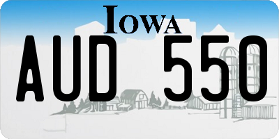 IA license plate AUD550