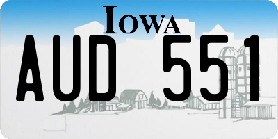 IA license plate AUD551
