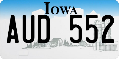 IA license plate AUD552