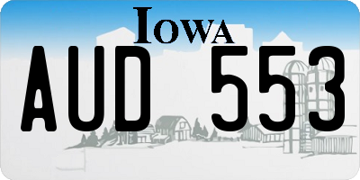 IA license plate AUD553
