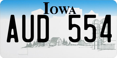 IA license plate AUD554
