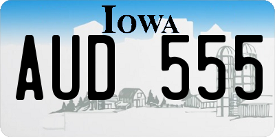 IA license plate AUD555