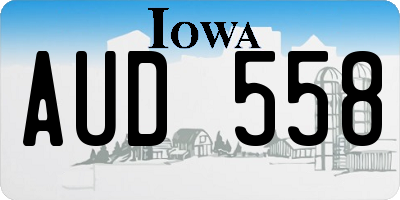 IA license plate AUD558