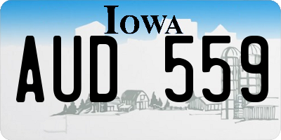 IA license plate AUD559