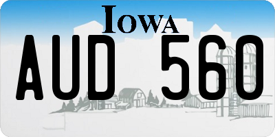 IA license plate AUD560
