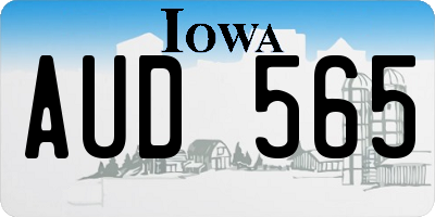 IA license plate AUD565