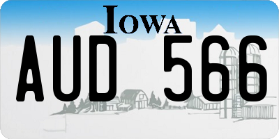 IA license plate AUD566