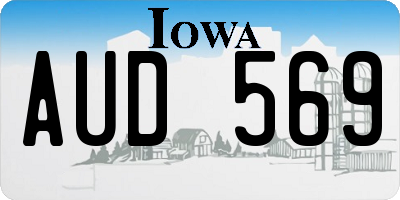 IA license plate AUD569