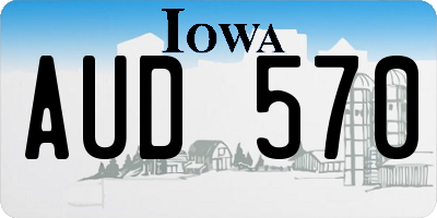 IA license plate AUD570