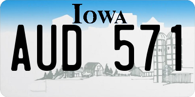 IA license plate AUD571