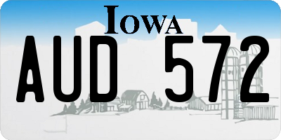 IA license plate AUD572