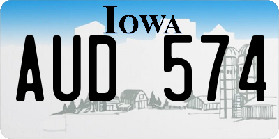 IA license plate AUD574