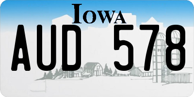 IA license plate AUD578