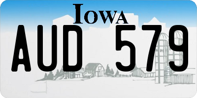 IA license plate AUD579