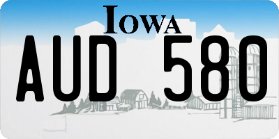 IA license plate AUD580