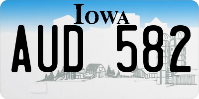 IA license plate AUD582