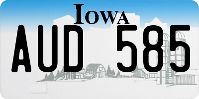 IA license plate AUD585