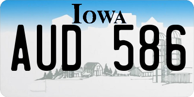 IA license plate AUD586
