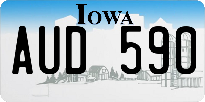 IA license plate AUD590