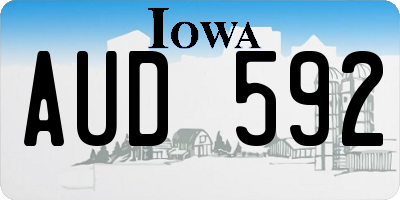 IA license plate AUD592