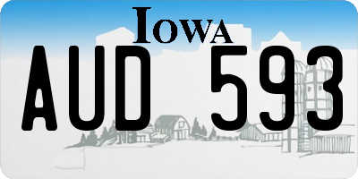 IA license plate AUD593