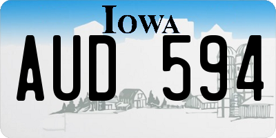 IA license plate AUD594