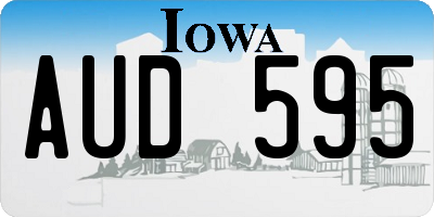 IA license plate AUD595