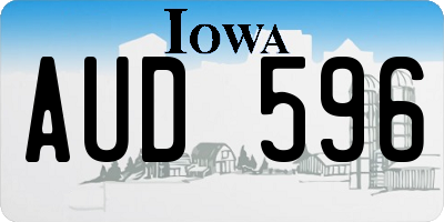 IA license plate AUD596