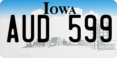IA license plate AUD599