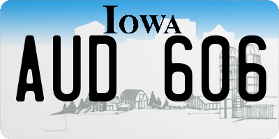 IA license plate AUD606