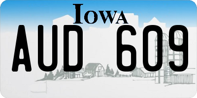 IA license plate AUD609