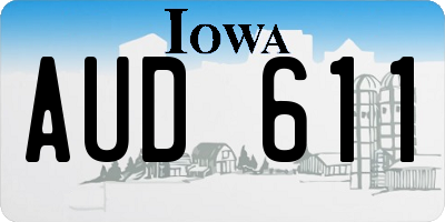 IA license plate AUD611