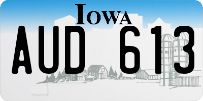 IA license plate AUD613