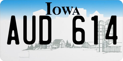 IA license plate AUD614