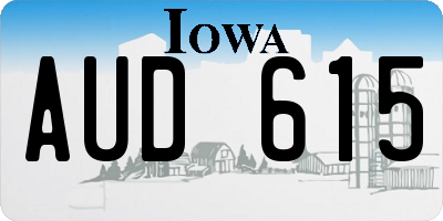 IA license plate AUD615