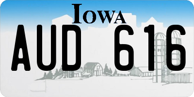 IA license plate AUD616