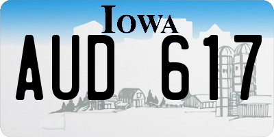 IA license plate AUD617