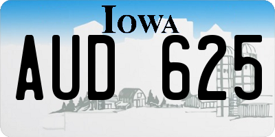 IA license plate AUD625