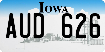 IA license plate AUD626