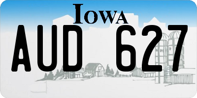 IA license plate AUD627