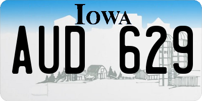 IA license plate AUD629