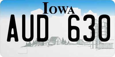 IA license plate AUD630