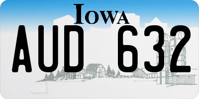 IA license plate AUD632