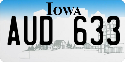 IA license plate AUD633
