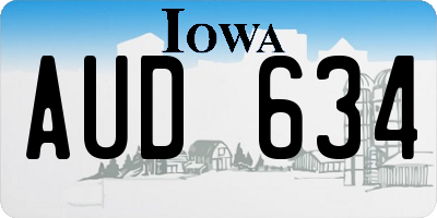 IA license plate AUD634